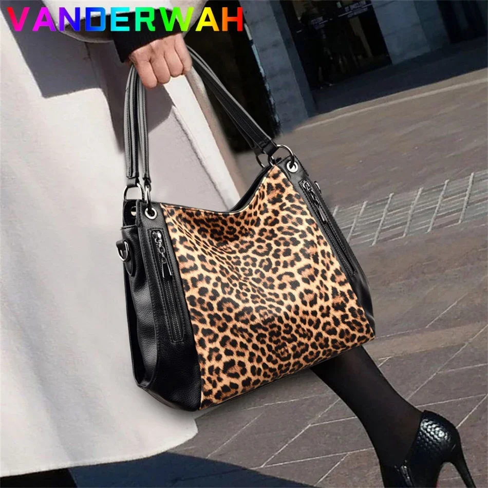 早期完売★Kashiko★Leopard Print Shoulder Bag Khaki★大人気 Women's Leopard Bag Luxury Shoulder Crossbody Casual Tote