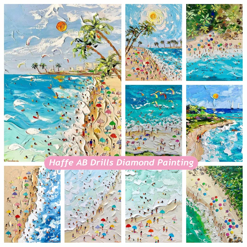 DIY ab-ビーチ用のダイヤモンドペインティング,海の風景,クロス