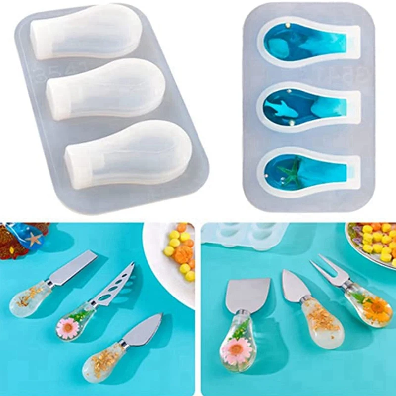 

3Pcs Resin Knife Holder Handle Mold Collection For DIY Cutlery Handle Epoxy Resin Mold