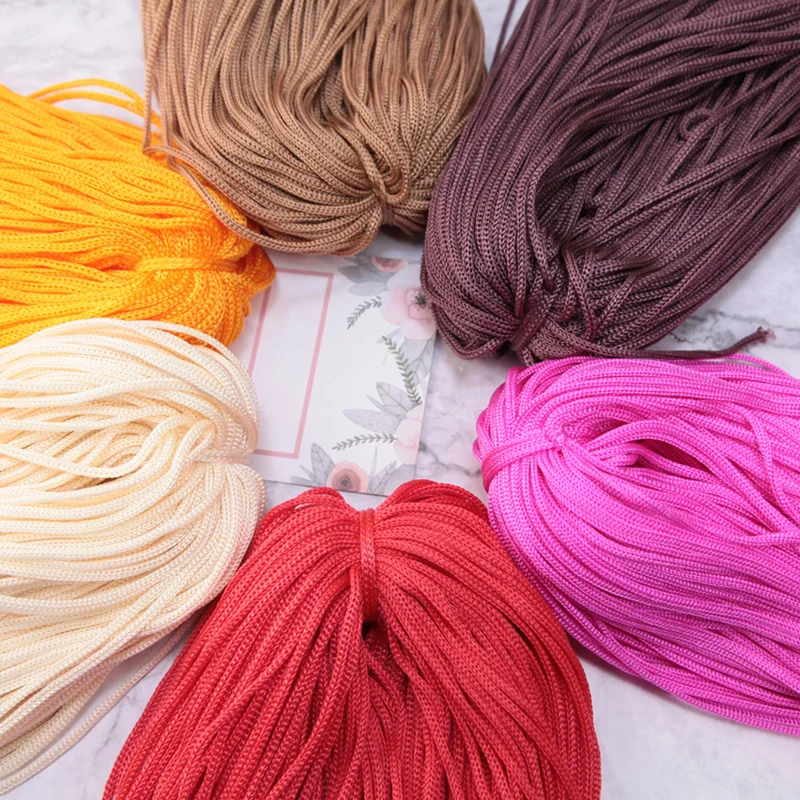 200M Ice Silk Thread Hollow Yarn Light Viscose Ice Rope Summe Yarn Hat Hand Woven Thread Diy Hook Cushion Hollow Bright Silk 3MM 4