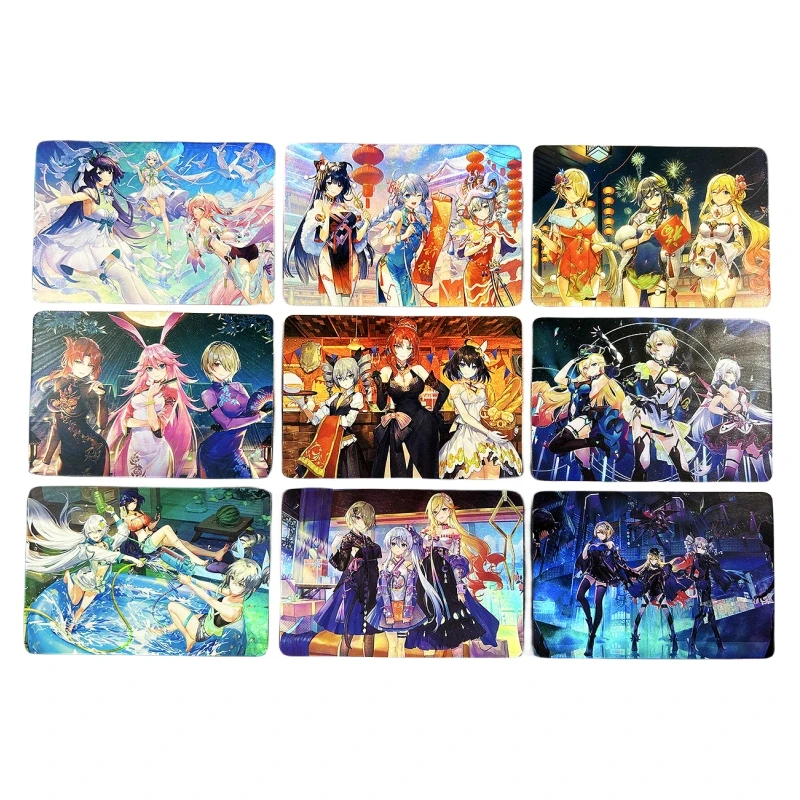 

9pcs/set ACG Sexy Girl Honkai Impact 3 Animation Characters Refraction Color Flash Anime Classics Game Collection Toy Gift