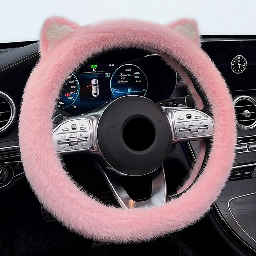 Winter Steering Wheel Cover  Practical Anti-static Good Hand Feeling  Washable Steering Wheel Cover Protector for Vehicle