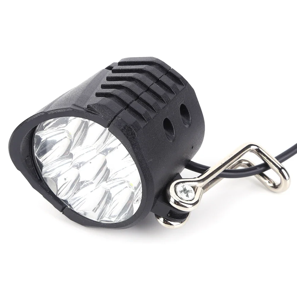 36V 48V 60V E-Bike Horn Light Electric Scooter 4 LED Headlight Front Lamp Waterproof Flashlight Outdoor Cycle Biking Accessories