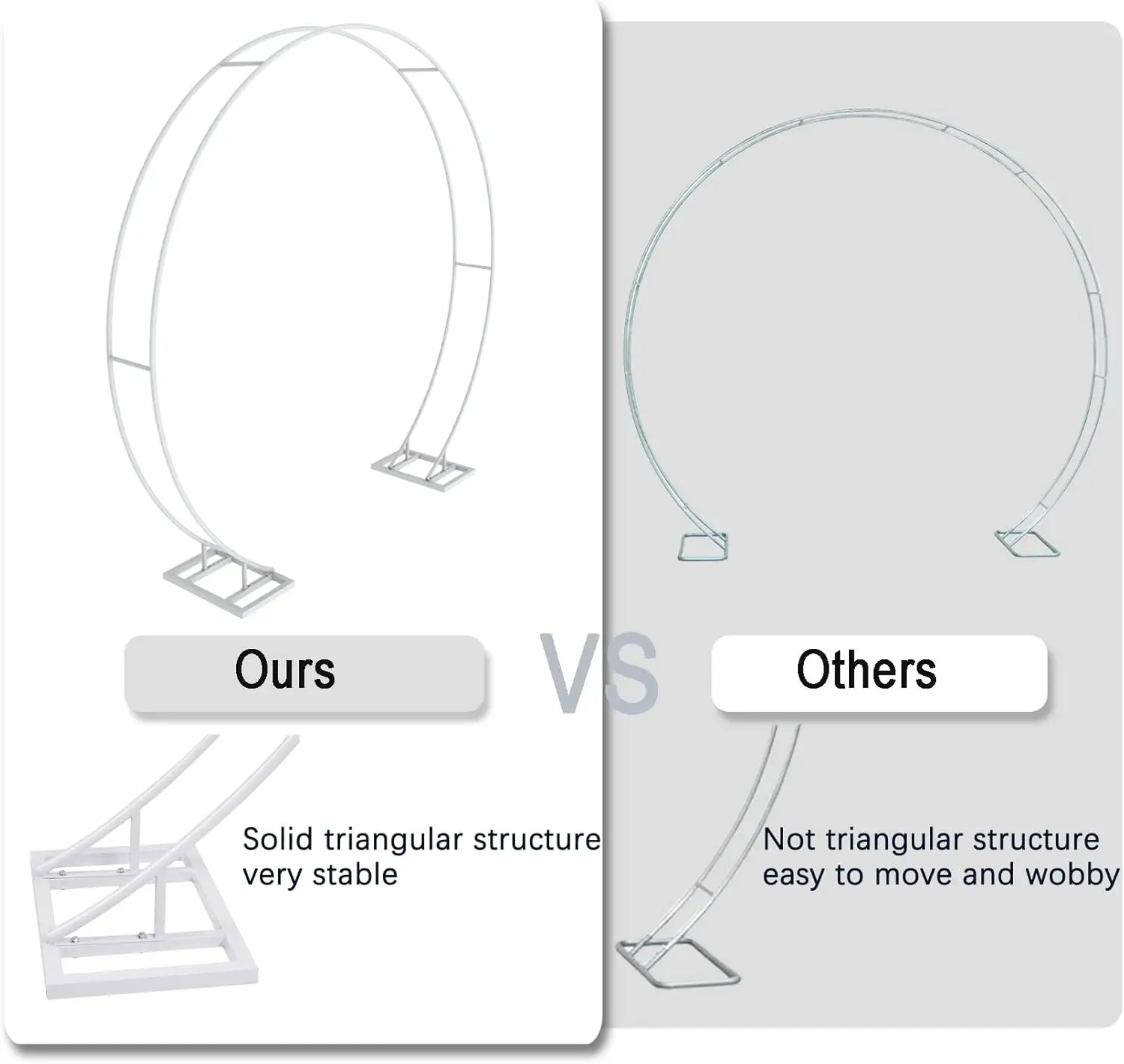 Large Round Wedding Arch Backdrop Stand Balloon Archway Double Hoop Party Drapery Frame Heavy Duty