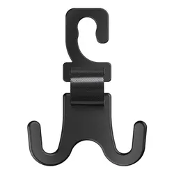 Durable Dual Car Seat Headrest Hooks (2pcs black)