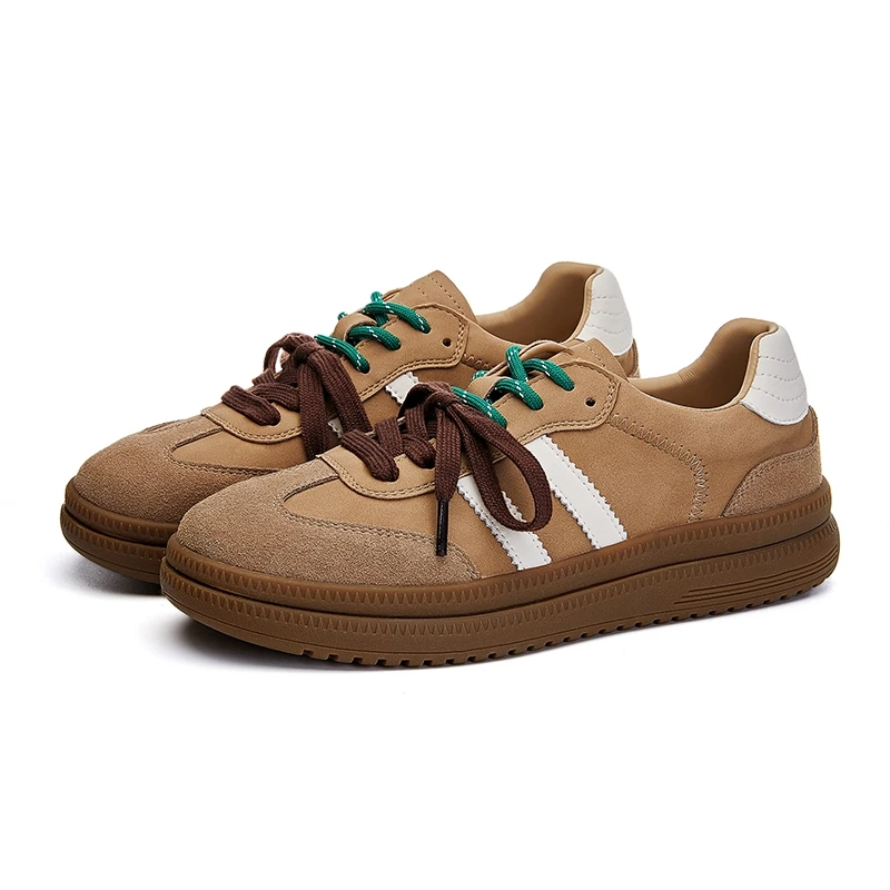 DIMANYU De Training Shoes Women's Real Leather 2024 Fall New Lace Female Sneakers Thick Sole casual female Forrest Gump Shoes 2
