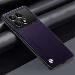 Luxury PU Leather Phone Case with Silicone Full Protection - Premium Back Cover for Redmi K70E (Purple)
