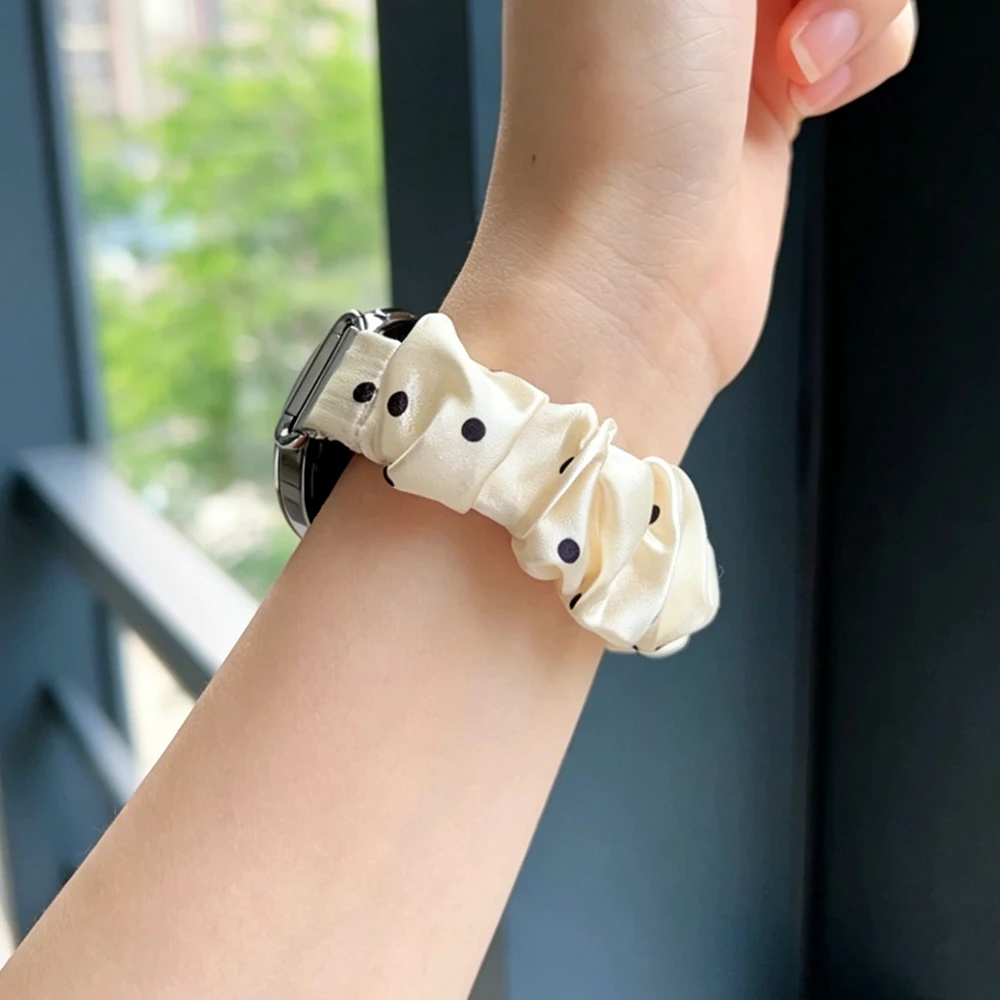 Stylish Scrunchies Stretchy Fabric Watchband – Elegant Replacement Wristband
