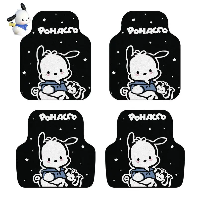 

Sanrios мультфильм Kuromi милые шелковые круглые автомобильные коврики Cinnamoroll автомобильные противоскользящие грязеотталкивающие коврики украшение автомобиля