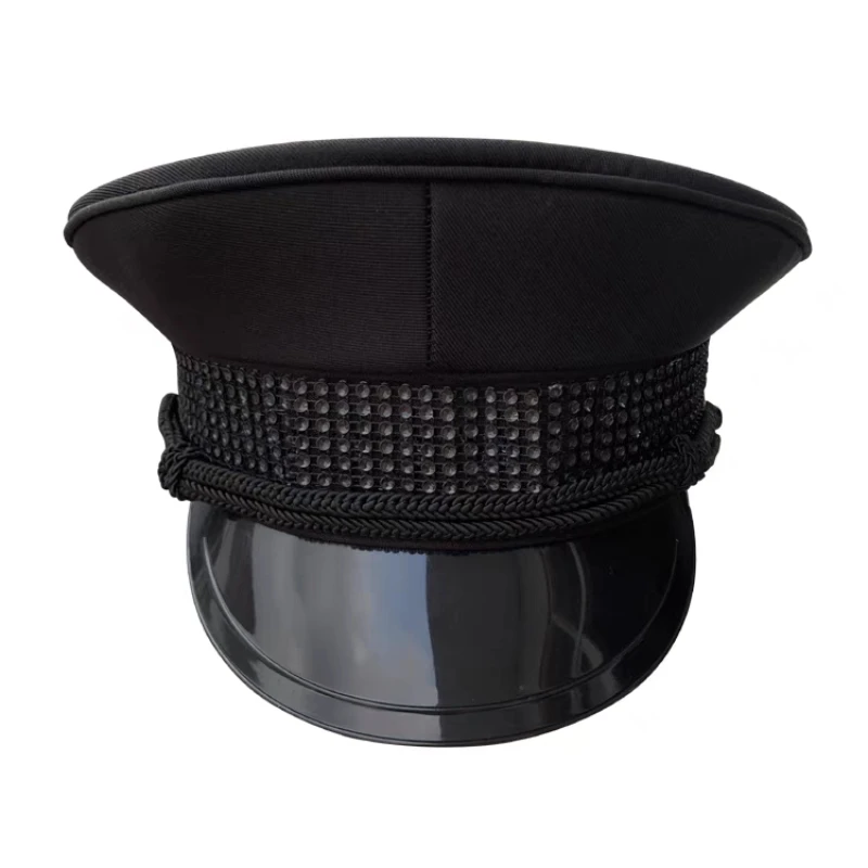 Officer Women's Military Hat Big Size Black Military Hats