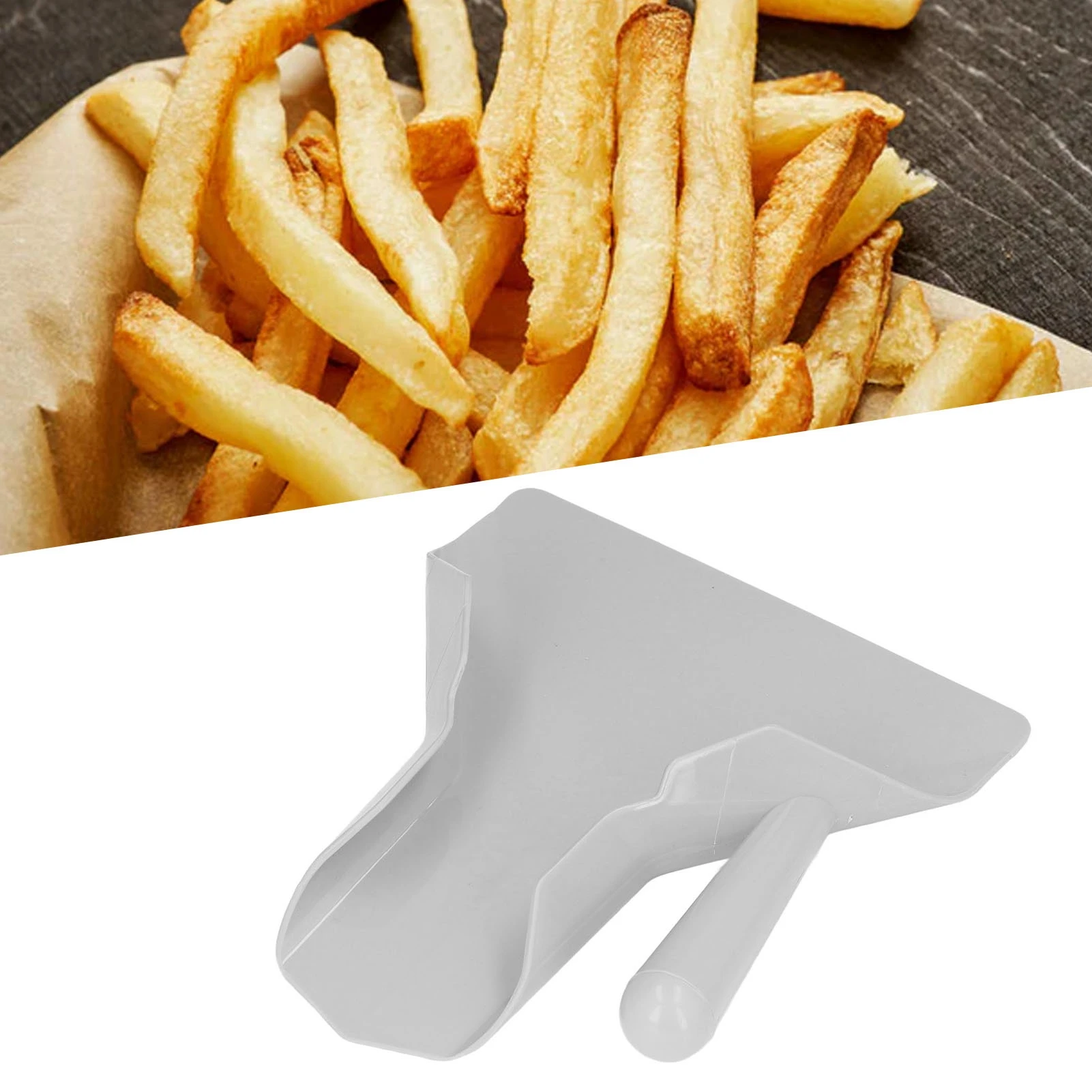 

French Fries Shovel French Fry Scoop Heat Resistant Food Grade Non Slip Right Handle for Buffets for Hotels for Restaurants