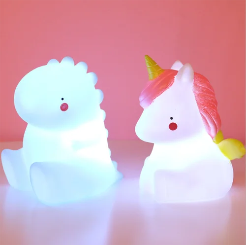 만화 아기 LED 야간 조명 테이블 책상 램프 장식, 침실 공룡 유니콘, 어린이 아기 장난감, 생일 크리스마스 선물 3