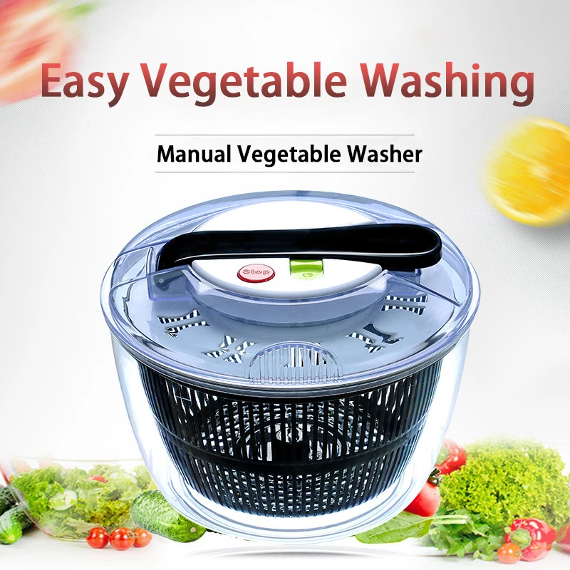 Automatic Vegetable Dehydrator Food Fruit Drying Draining Basket Strainer Basket Home Kitchen Tools 5L Large Capacity 야채 탈수기 vegetable dryer