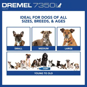 Dremel 7350-PET 4V Pet & Dog Nail Grinder Easy-To-Use & Safe Nail Trimmer Professional Pet Grooming Kit - Works on Large 3