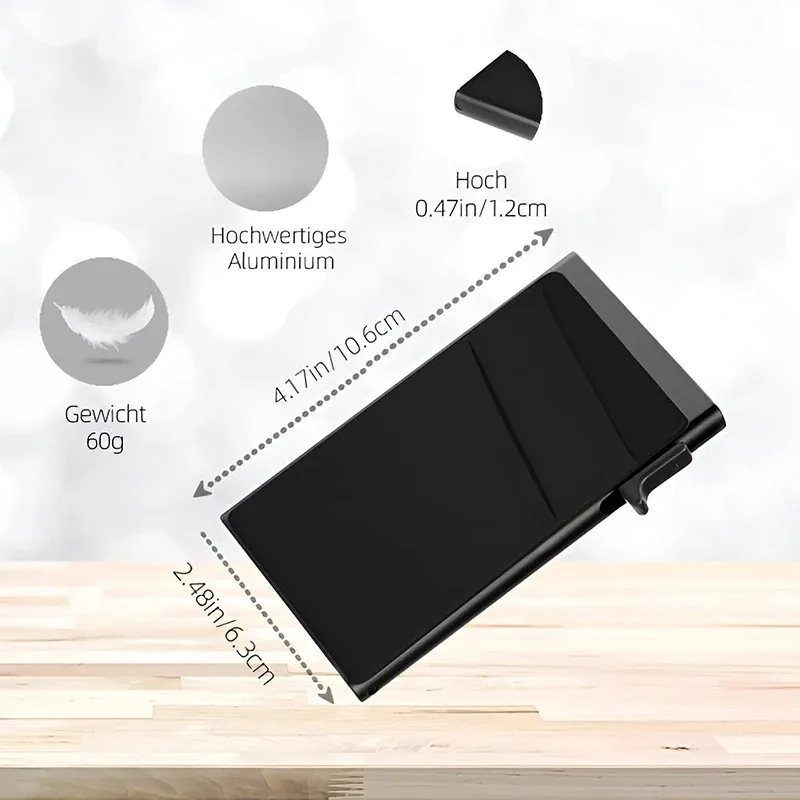Men's Card Holder Ultra-thin Aluminum Wallet with RFID Protection and Coin Compartment 6