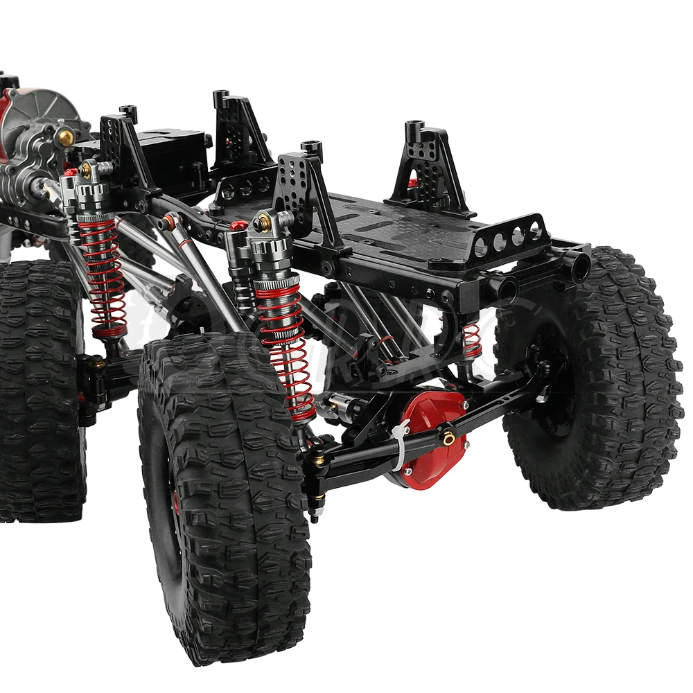금속 합금 업그레이드 6x6 RC 자동차 섀시 프레임, 전방 스티어링 액슬 2 개 포함 기어박스, Axial SCX10 1/10 RC 크롤러 자동차 부품용 DIY