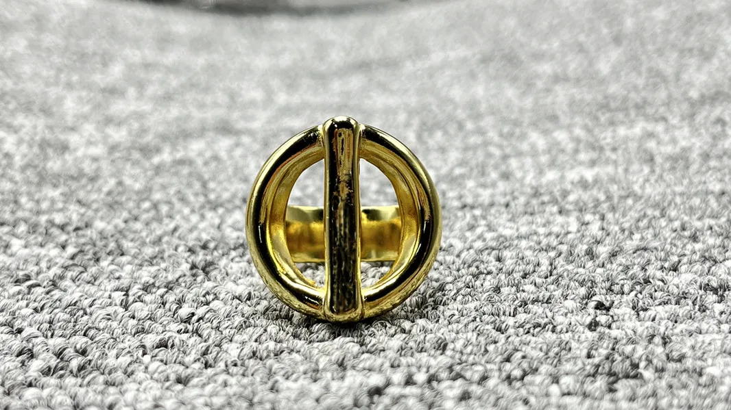 Best Sellers2023 New Edition Trendy Silver Plated 14K Yellow Gold Charm Ring Niche Jewelry Gift