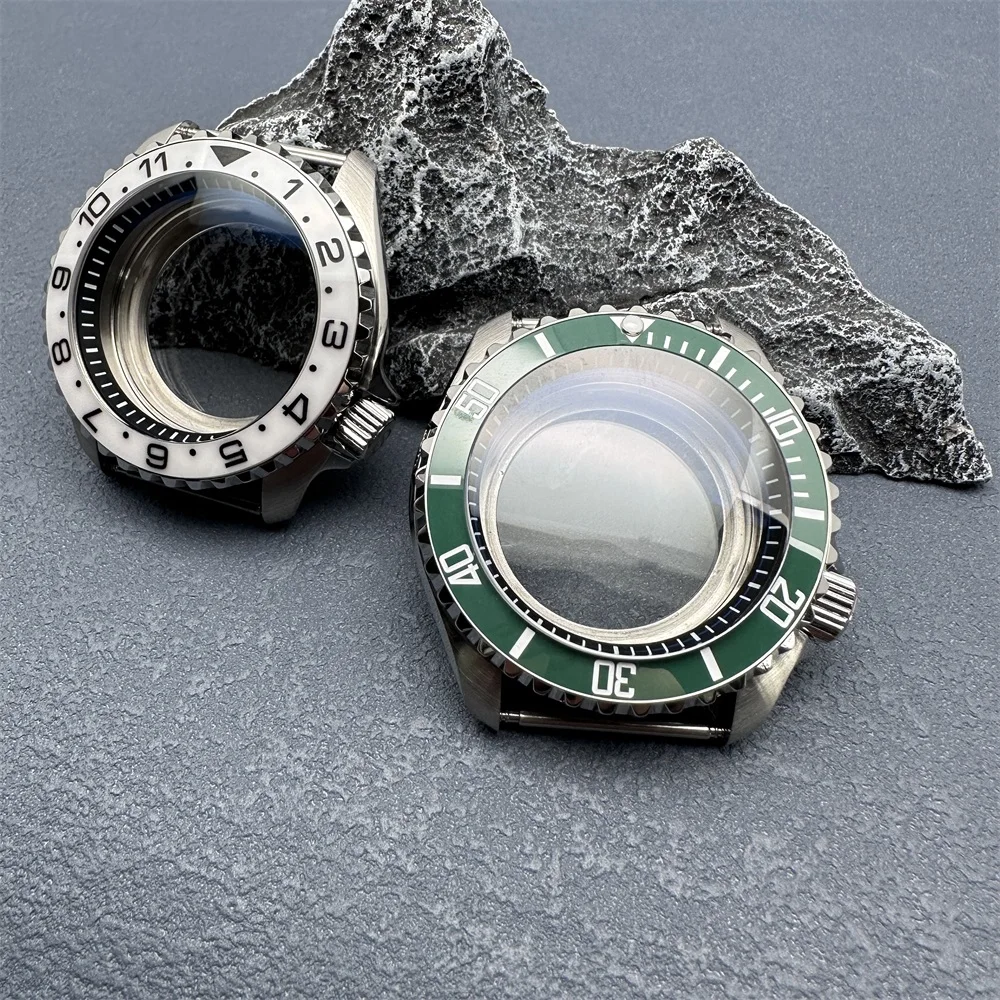 

42MM Watch Case Sapphire Double Layer Crystal Retrofit Parts for NH35 NH36 4R 7S Movement Mechanical Men's Watches