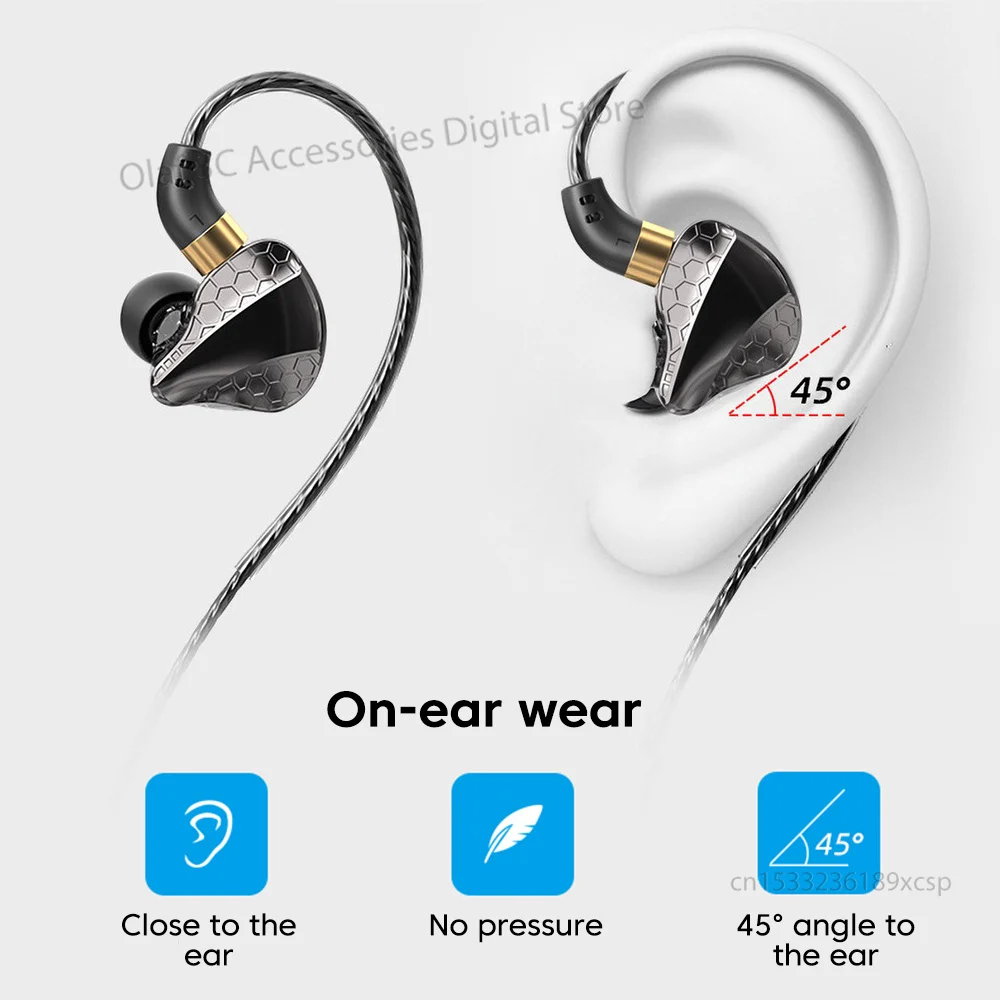 OLAF DAC Type C/3.5mm HIFI Earphones Wired Headphones Bass Stereo Handsfree Cable Headset Gamer Earbuds Line Control For Phones 4