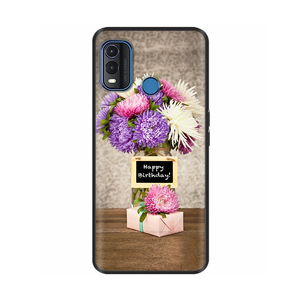 Chic Heart Flower Soft Silicone Phone Case - Black TPU Protective Bumper Cover