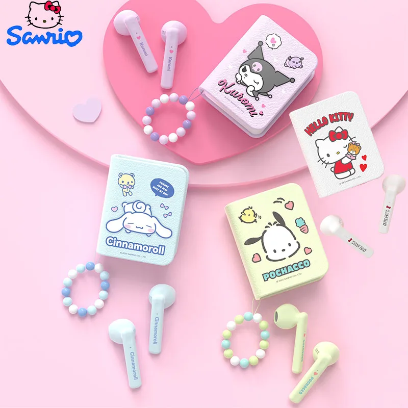 

Sanrio Bluetooth Earphones Hello Kitty Cinnamoroll Wireless Headset Kuromi Earphone Music Game Earphone Sport Noise Reduction