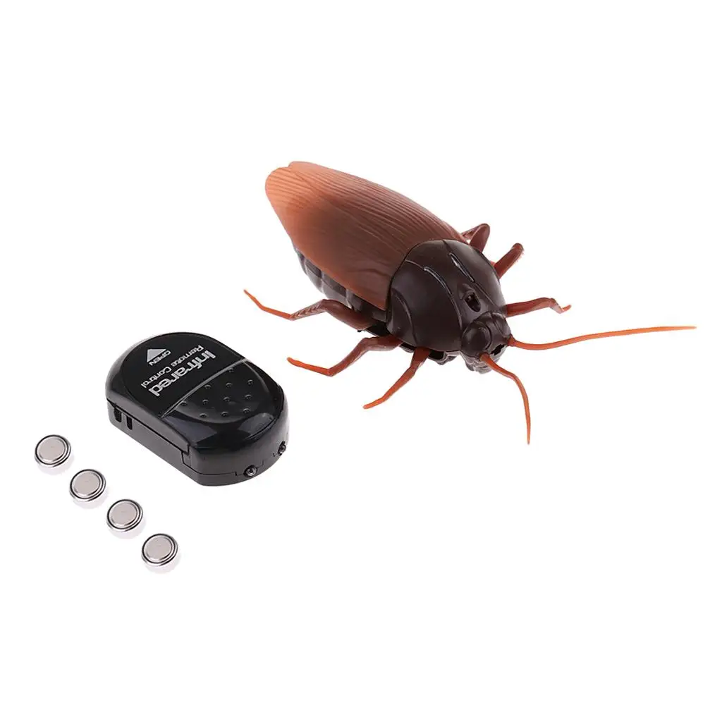 Funny Remote Control Cockroach Toy Simulation Animal Prank Toy for Halloween Cat Teasing Pranks Plastic Material Forward