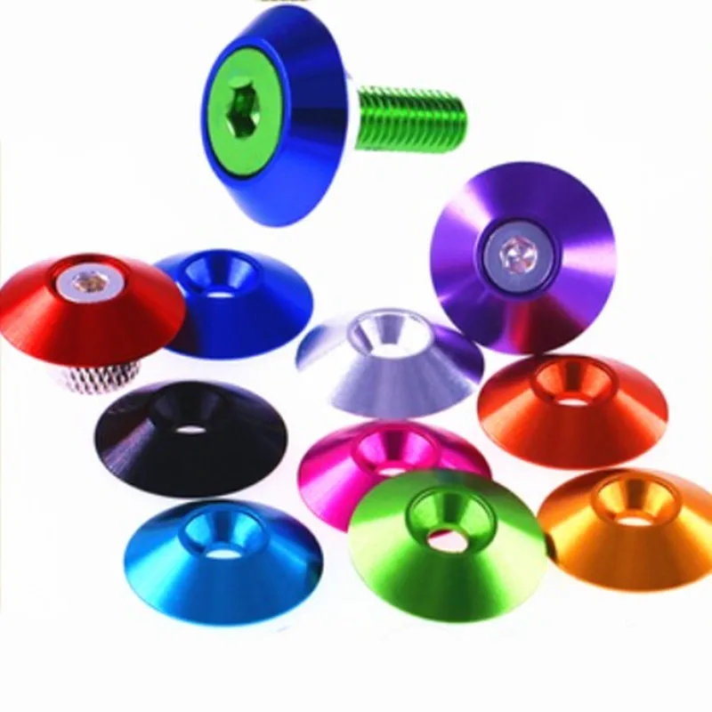 Aluminum Washers 5-10pcs M3 M4 M5 M6 M8 colorful countersunk umbrella flat head screw concave conical decorative groove