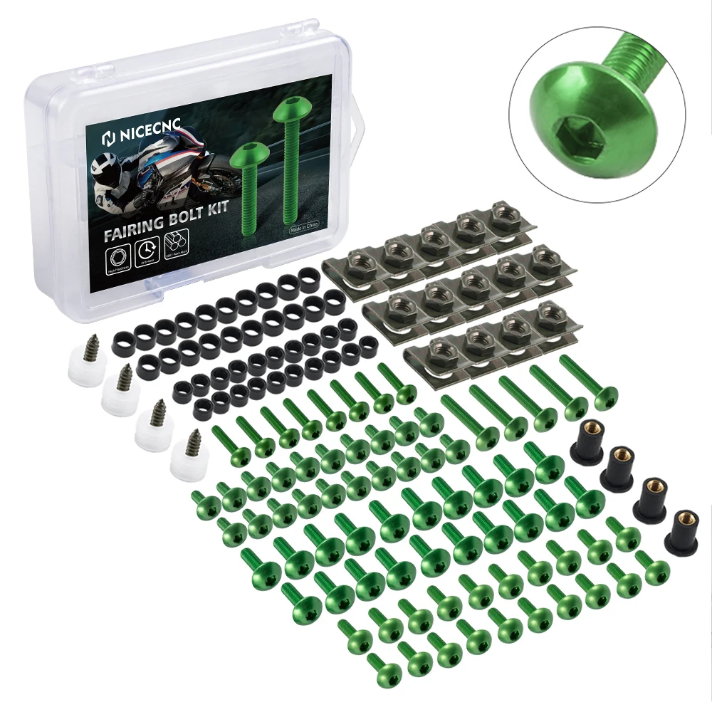 177pcs Fairing Bolts Motorcycle Screws Body Screws Nuts For kawasaki z750 z900 z1000 z800 versys 650 er6n ninja 400 300 z1000sx,auto fasteners,auto accessories,motorcycle fasteners,motorcycle screws,motorcycle accessories