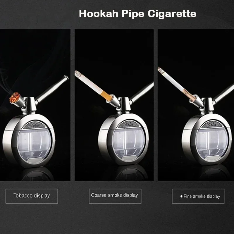 물 파이프 흡연 잔디 물 담뱃대 Shisha 세트 담배 그릇 아연 합금 휴대용 더블 필터링 담배 파이프 선물