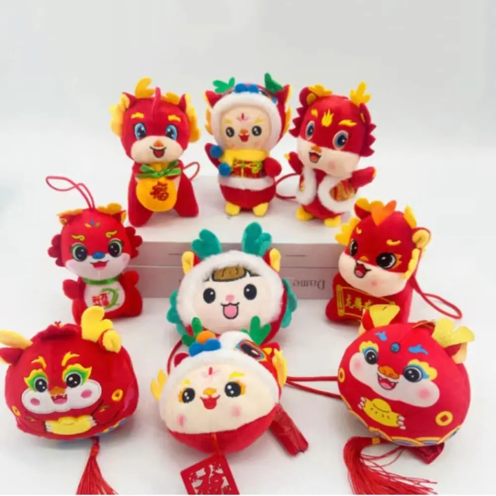 

12cm Chinese Dragons Plush Toys Cotton Plush Yellow Red Stuffed Animal Doll Soft Cartoon Zodiac Dragon Pillow Toy