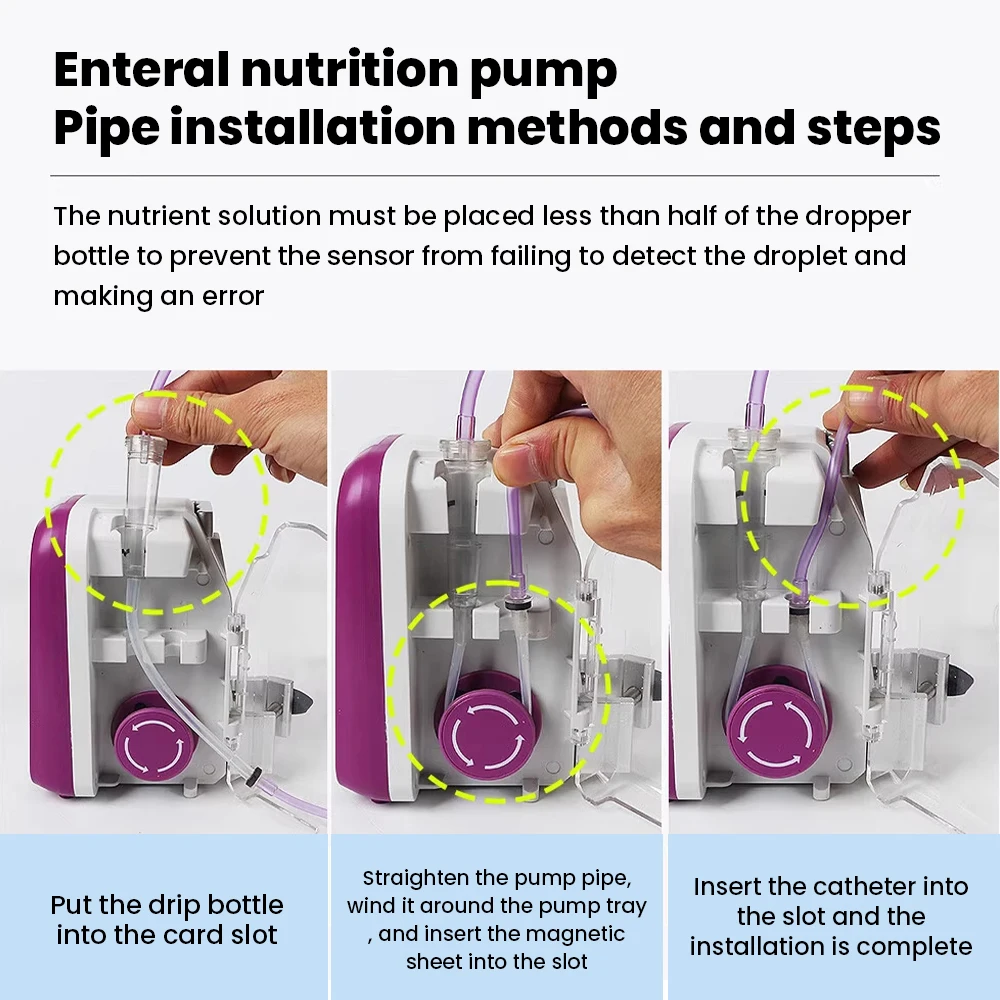 Veterinary Enteral Feeding Pump with Heating Function 24H Battery Life 2.4 Inch