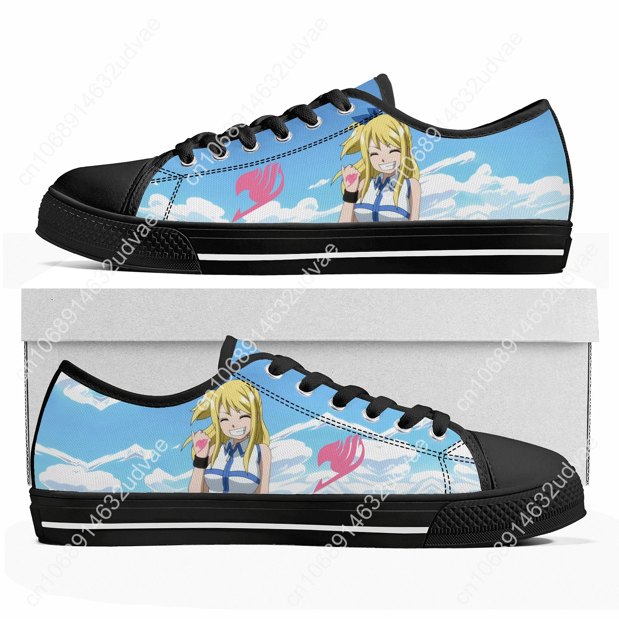 Lucy Heartfilia Cartoon F-Fairy T-Tail Low Top Sneakers Mens Womens Teenager High Quality Canvas Sneaker Couple Shoe Custom Shoe