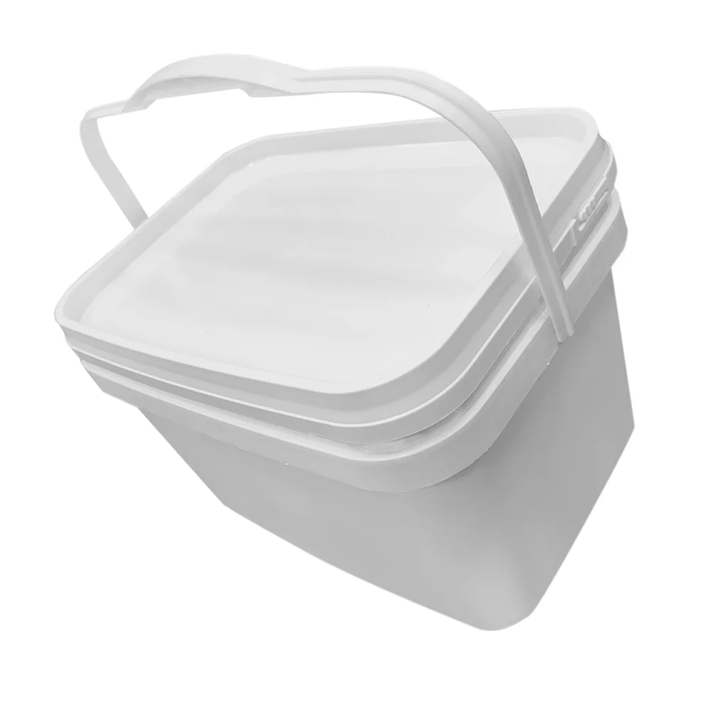 Food Containers with Lids Paint Bucket Storage Holder Plastic Barrel Can Handle White Favor Empty