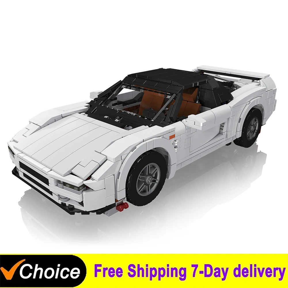 1300Pcs 테크니컬 1990 Nsx 슈퍼 레이싱 카 빌딩 블록 레트로 로드스터 모..