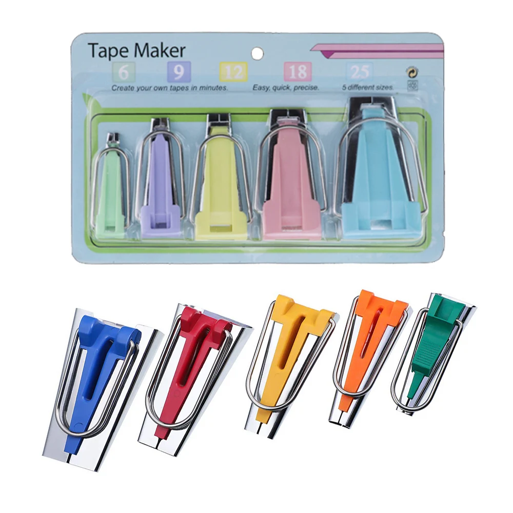 Set of 5 sizes Sewing Accessories Bias Tape Makers 5 size 25/18/12/9