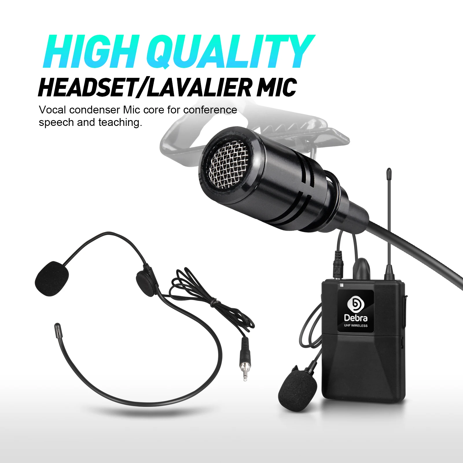 Audio AU800 UHF Wireless Microphone System 8 Channels Handheld or Lavalier Unlim