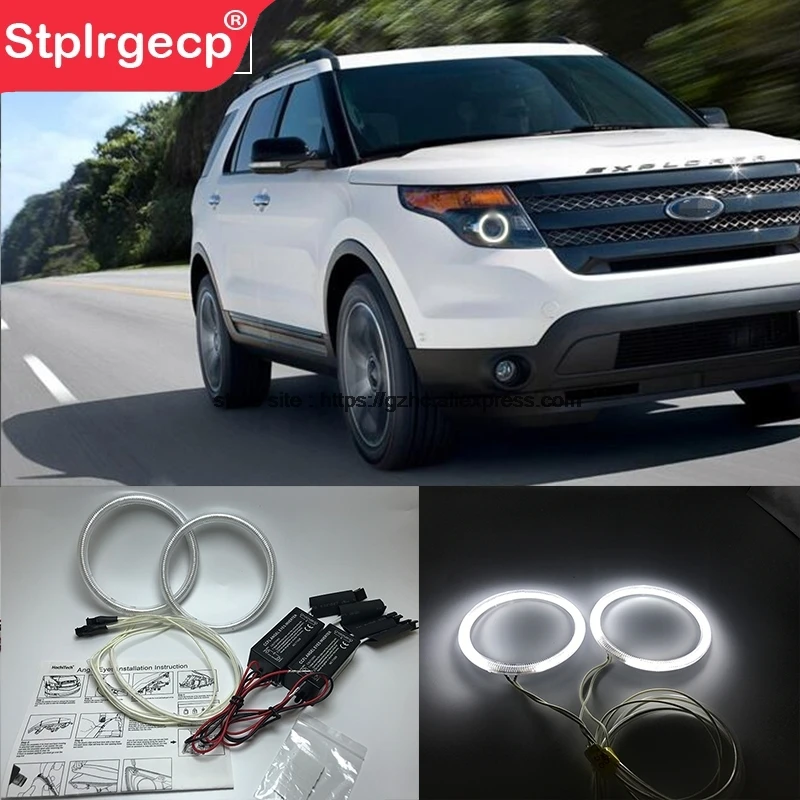 

HochiTech For Ford Explorer 2011-up Ultra Bright Day Light DRL CCFL Angel Eyes Demon Eyes Kit Warm White Halo Ring