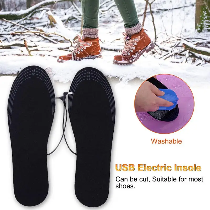 

Heated Insoles For Men USB Electric Heated Insole Warm Shoe Inserts For Shoes Boot Winter Foot Warmers Shoe Pad Fishing Hiking