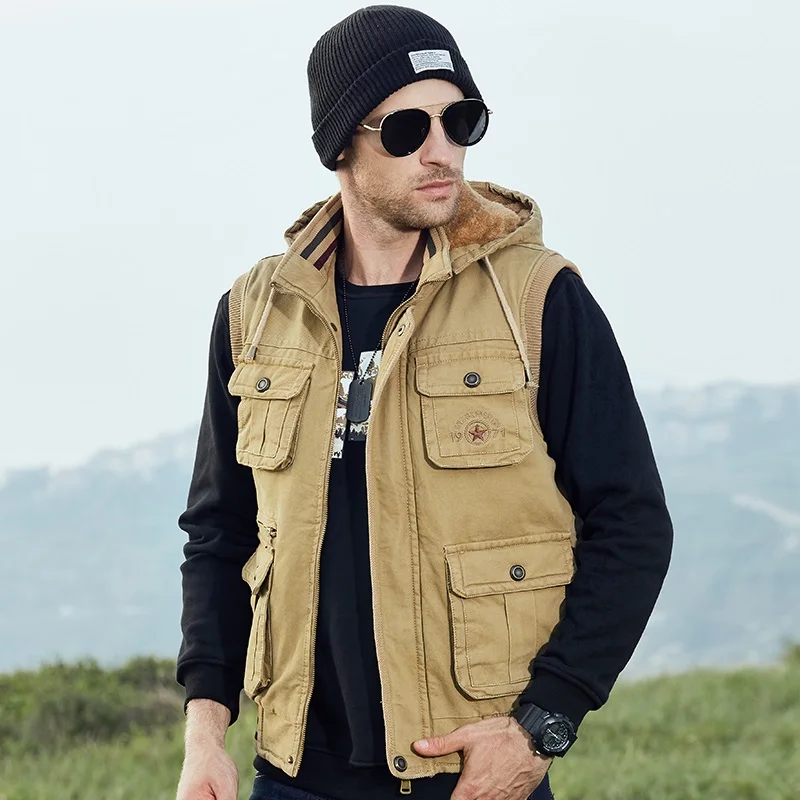 Gilet Sans Manches Hommes Chasse OlyljpinZ Hommes Hiver Polaire Pêche Gilet Zippée Casual Cha Veste Chasse