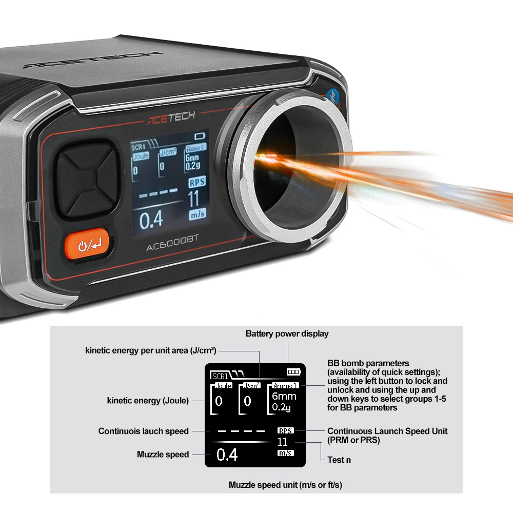 Acetech AC6000 BT Speedometer Shooting Speed Test Bluetooth