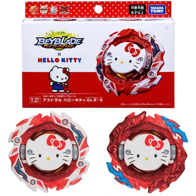 Takara Tomy Astral Hello Kitty .Ov.R'-0 Burst DB Beyblade Battling Top B-00  / BBG-40 