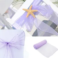 100Pcs Organza Chair Sashes Chair Bows Sashes Tie Back Wedding Events Banquets Chairs Decoration 18x275cm 2