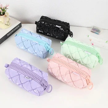 1 PC Astuccio creativo a quadretti color caramello Materiale scolastico Borsa organizer da tavolo essenziale per il ritorno a scuola