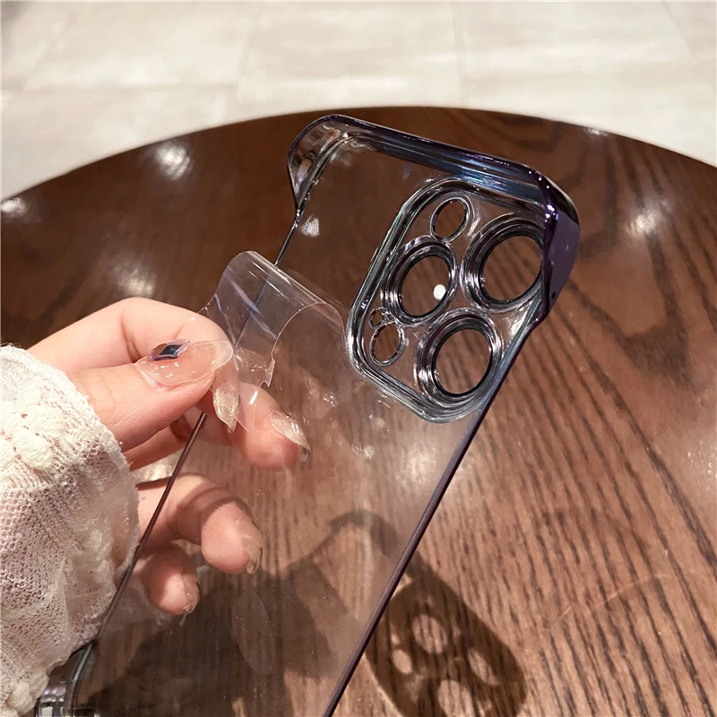 UltraThin Frameless Transparent Plating Clear Phone Case - Slim Cover Coque