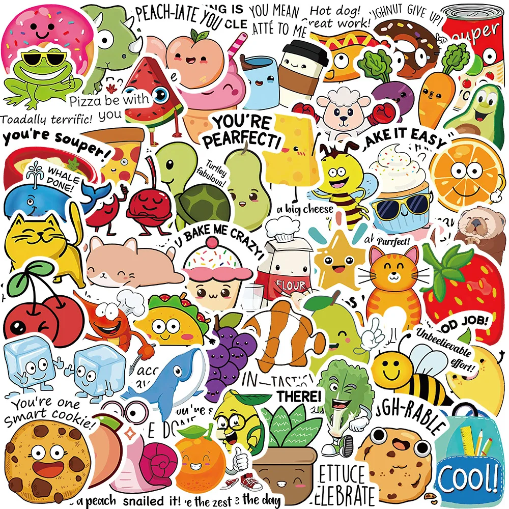 

Pack of 50Pcs Wholesale Kids Funny Stickers Waterproof No-duplicate Sticker For Kids Toys Laptop Luggage Decals