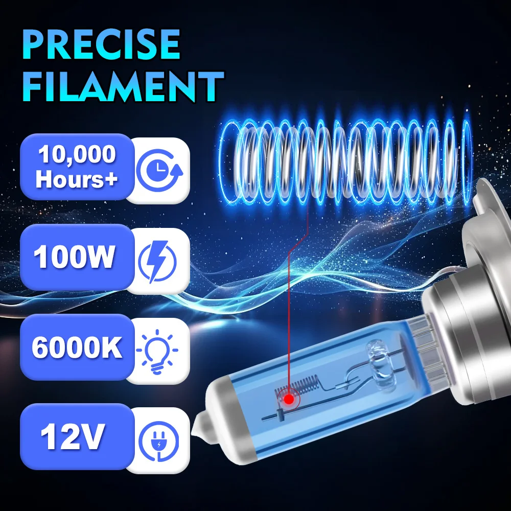 2/4Pcs 할로겐 헤드라이트 전구 100W 슈퍼 브라이트 캔버스 자동차 램프 VW Tiguan ALLSPACE BW2 BJ2 2017-2024 2018 2019 2020에 적합