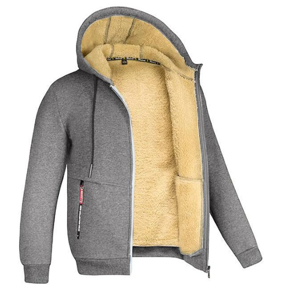 Winter sweater men's hood 2023 new trend handsome versatile loose fitting jacket plush thickened in autumn winter