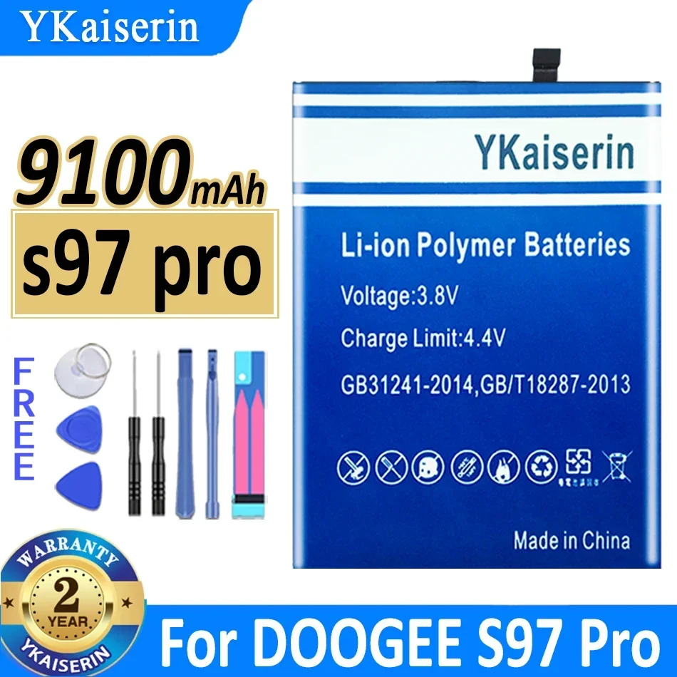 

New YKaiserin BAT21ZN1318500 Battery 9100mAh For DOOGEE S97 Pro S97Pro Mobile Phone Bateria