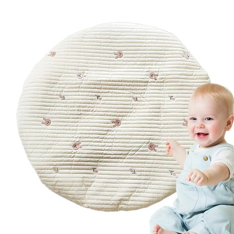 

Kids Padded Floor Mat Extra Large Round Play Tent Mat Exercise Mat Kids Activity Pad Washable And Detachable Floor Crawling Pad