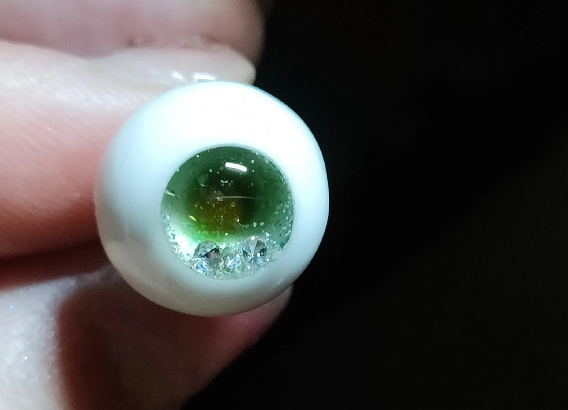 Moss Oval Glass Doll Eyes 14mm OR 12mm